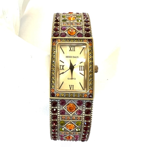 Heidi Daus Vintage Deco watch bracelet. EUC size S/M